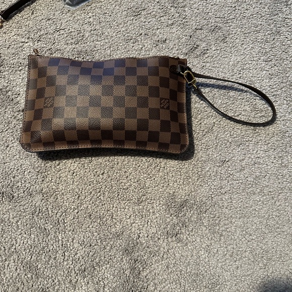 Louis Vuitton Handbags - Louis Vuitton Damier Ebene Neverfull GM Pouch Only with Red Interior Wristlet